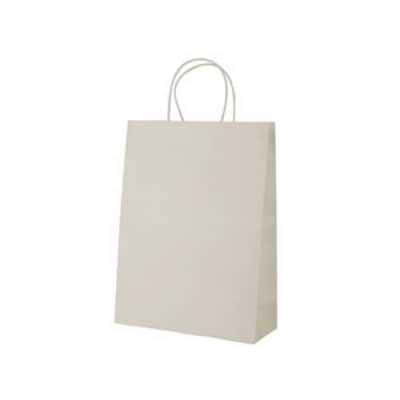 Sac kraft personnalisé en kraft blanc avec poignées torsadées